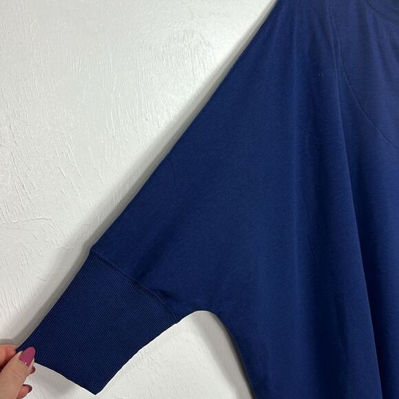 Zuda Cotton Blend 3/4 Dolman Sleeve Pullover Sweater In Dark Blue Size S - Picture 2 of 10